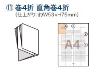 巻4折 直角巻4折